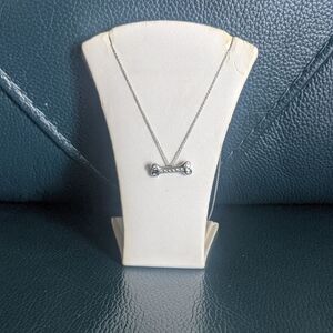 Roberto Coin 18K White Gold Chain and Diamond Accent Dog Bone Pendant Necklace